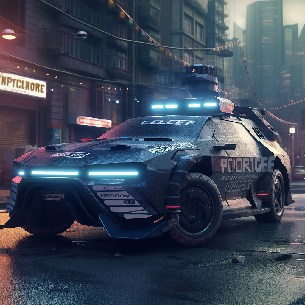 Cyber police car enforcement vehicle