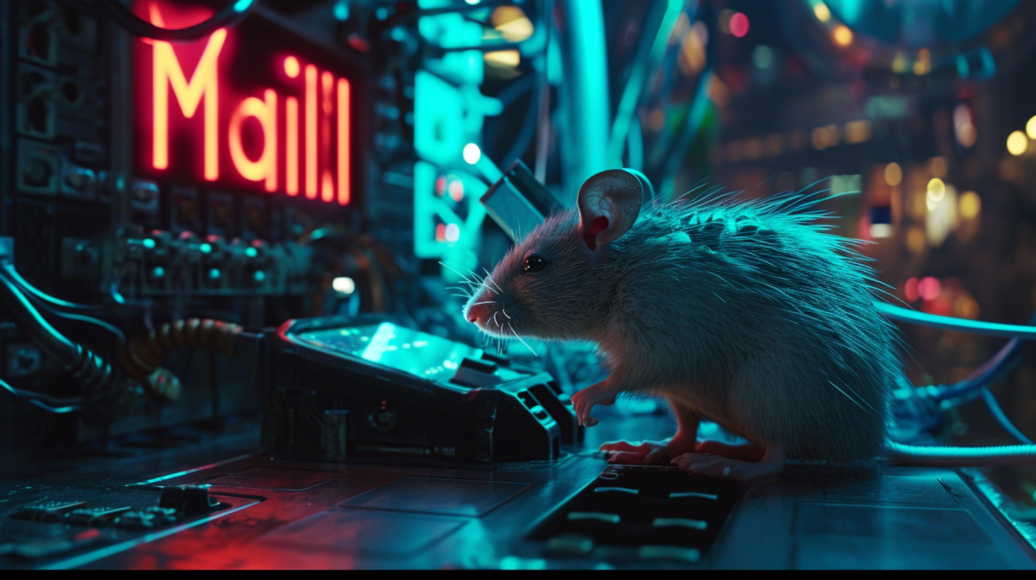 Cybernetic rat sending holographic message