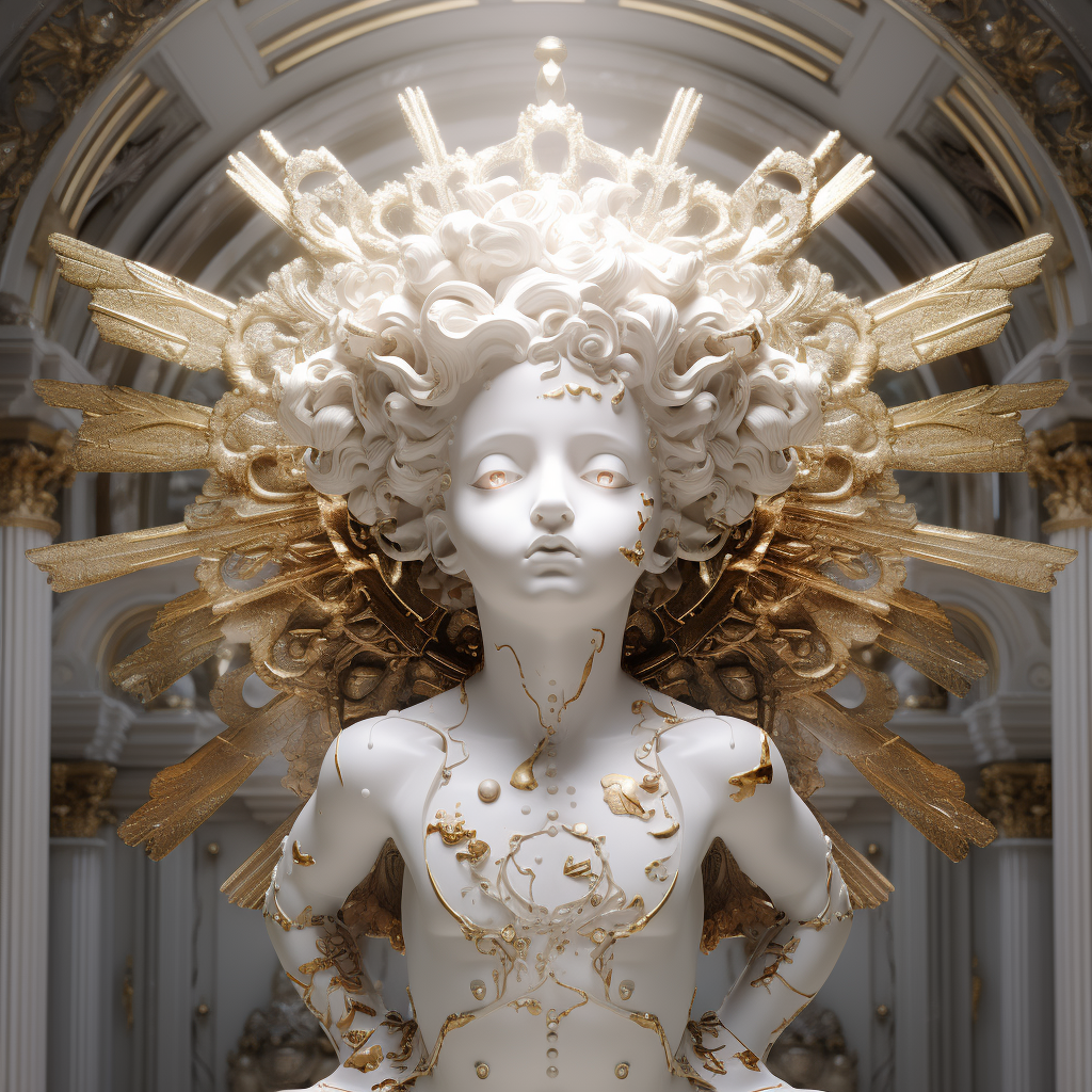 Stunning Cybernetic Cherub Statue