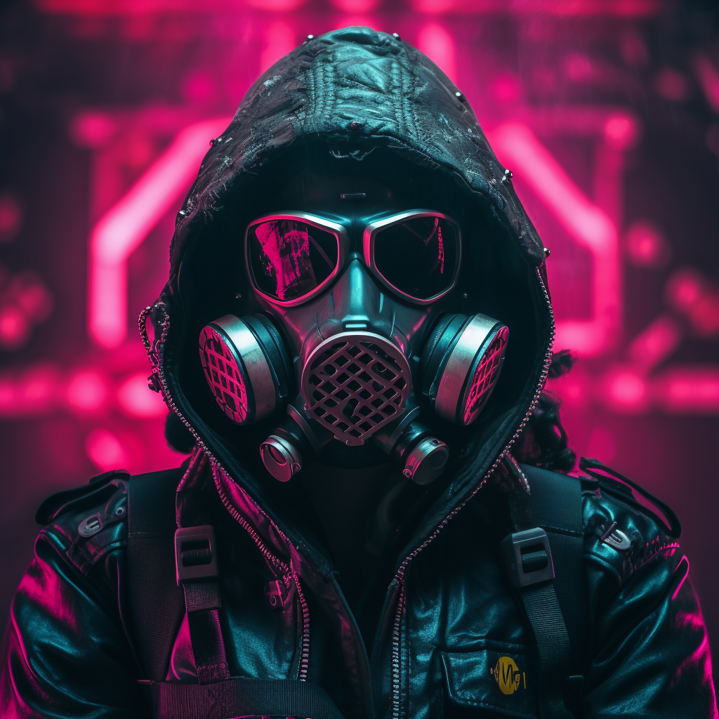 Cyberpunk Aesthetic Gas Mask in 4K