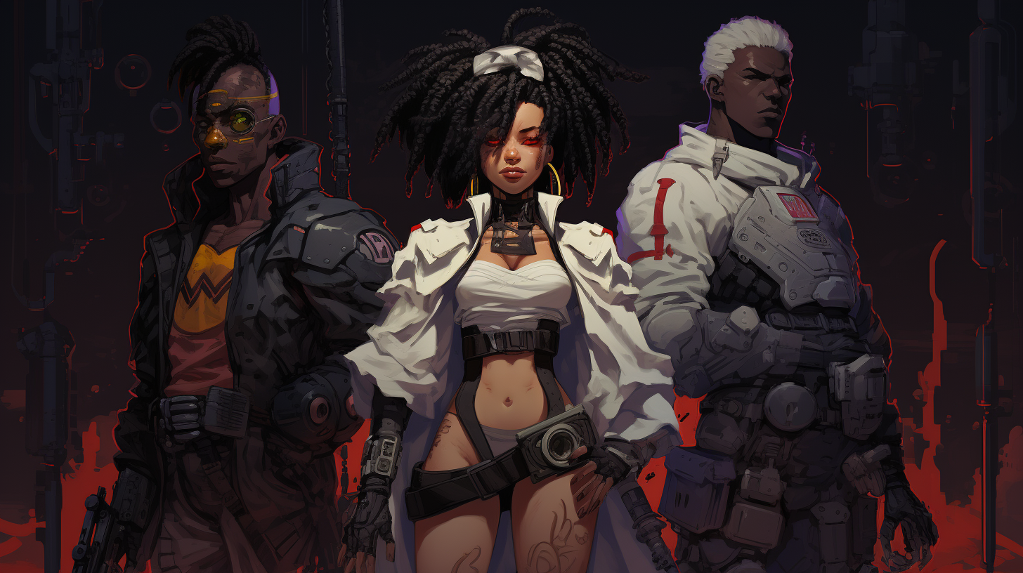 Cyberpunk Afro Beauty with Cyber Wear