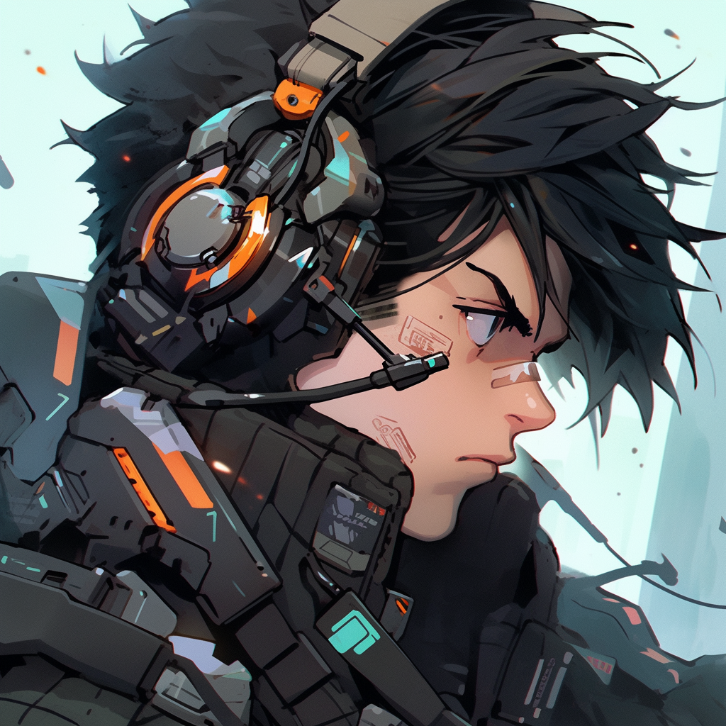 Cyberpunk anime hacker with futuristic gear  ?️