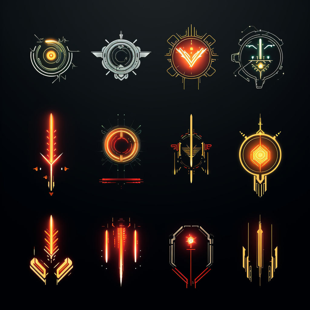 Cyberpunk arrow icons