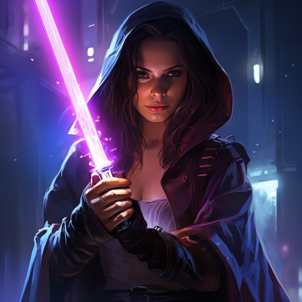 Cyberpunk card game lightsaber