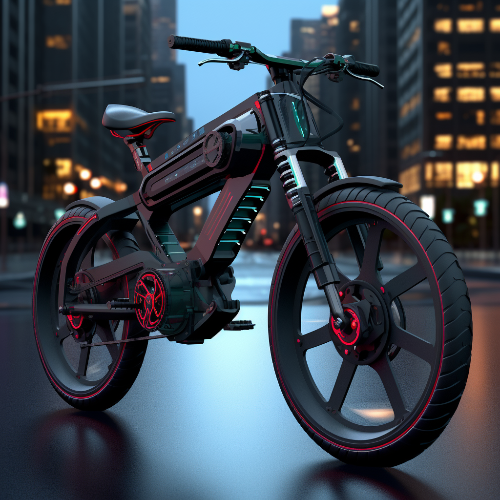 Stylish Cyberpunk Electric Bicycle Design