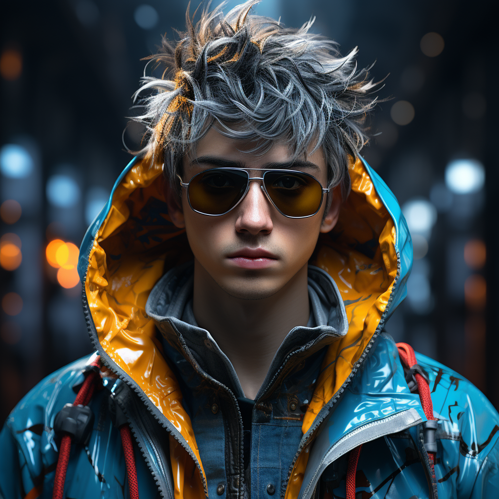 Image of a Cyberpunk Faded Short Hair Rapper