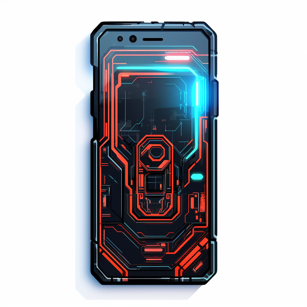 Illustration of iPhone in Cyberpunk Game Style