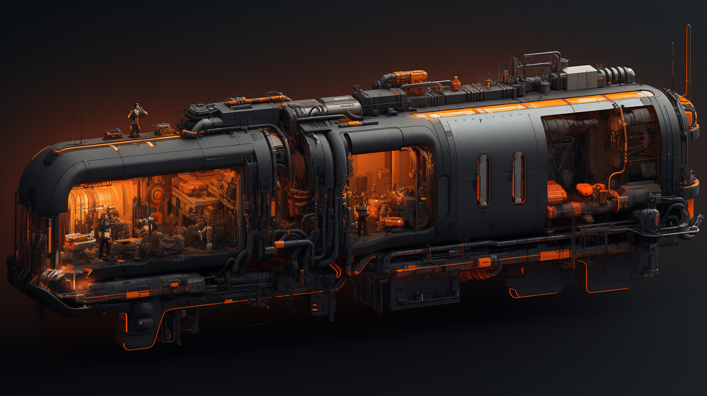 Cyberpunk orange train game