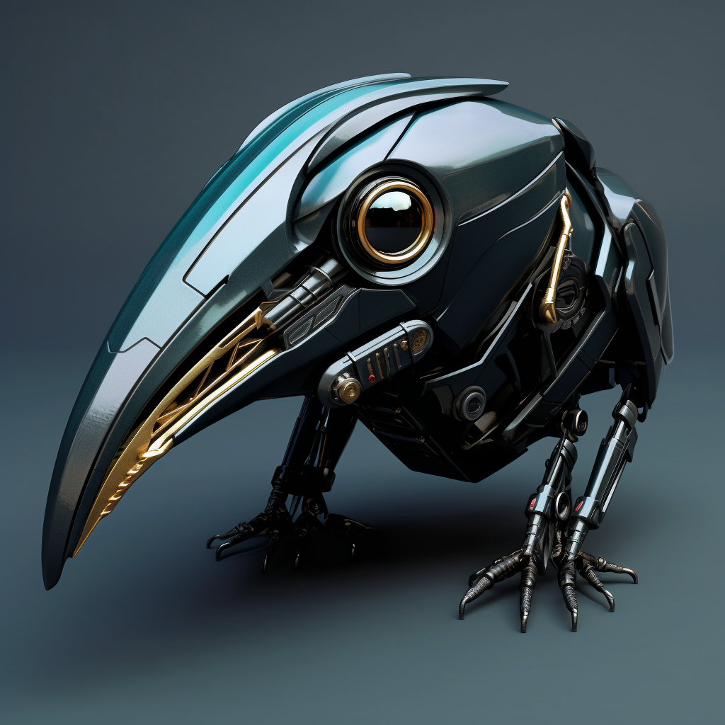 Futuristic Plague Doctor Drone in Cyberpunk Setting