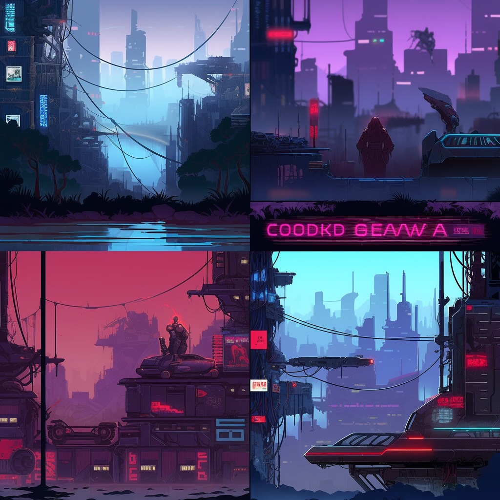 Cyberpunk Platformer Game Combination