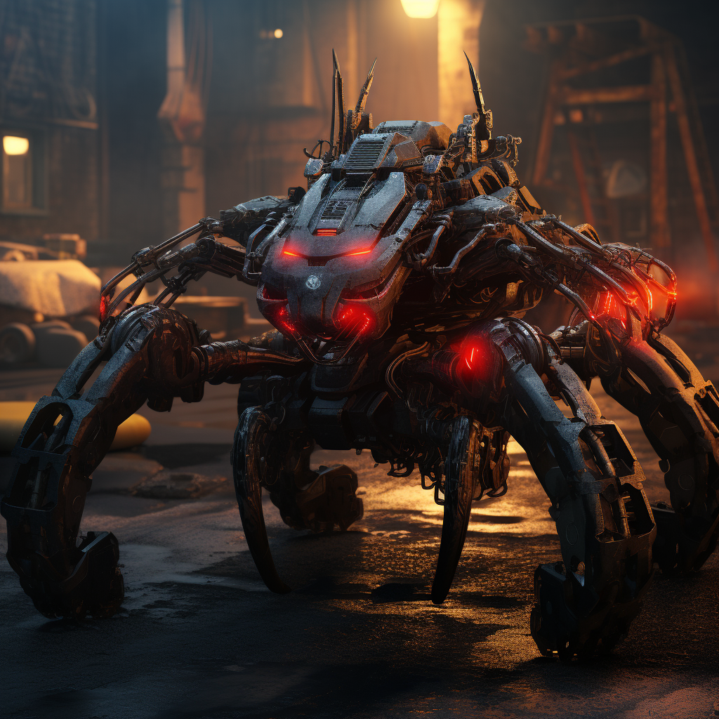 Cyberpunk race tank with spider arms