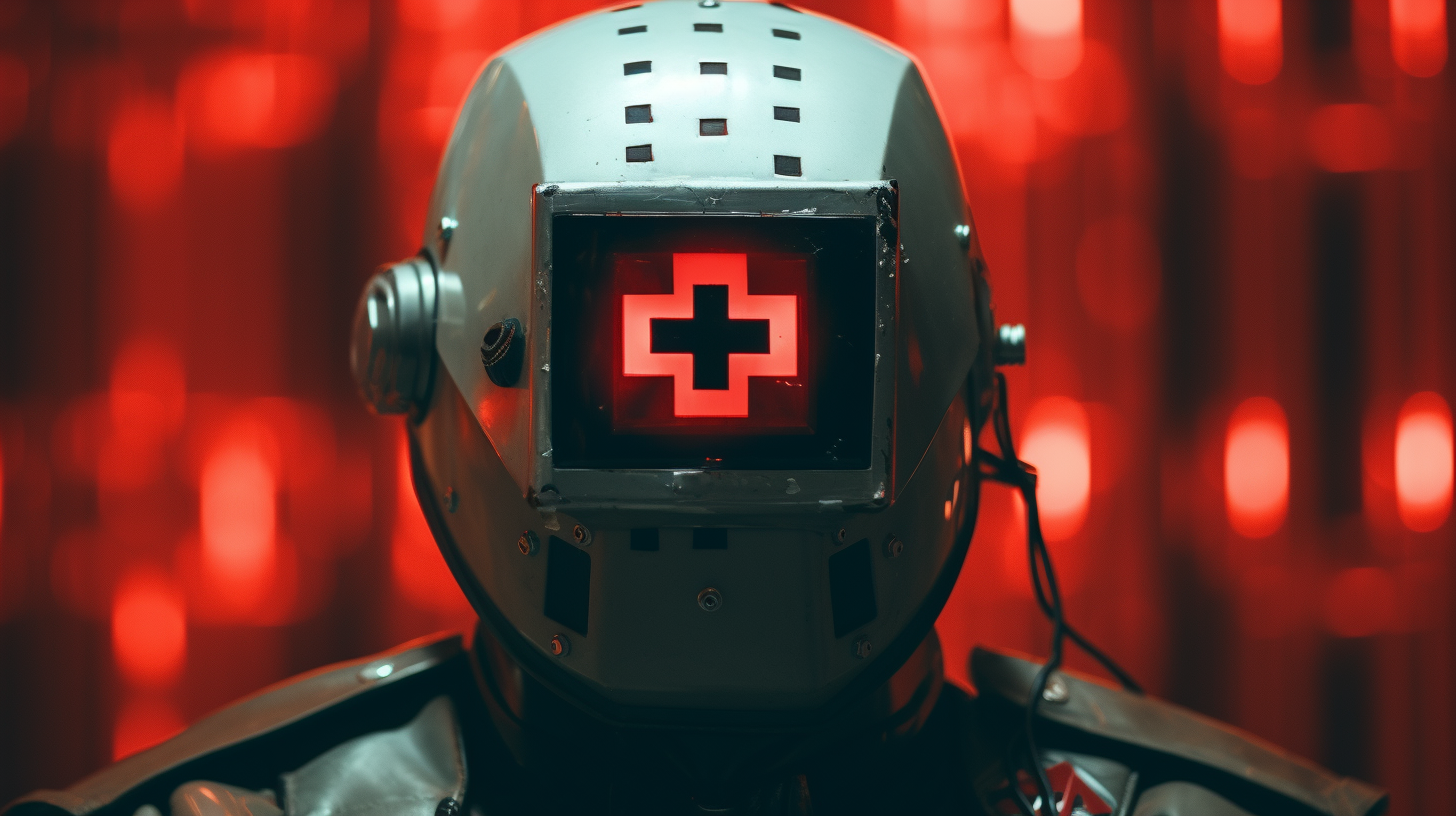 Cyber Punk Red Medic with Red Cross Helmet