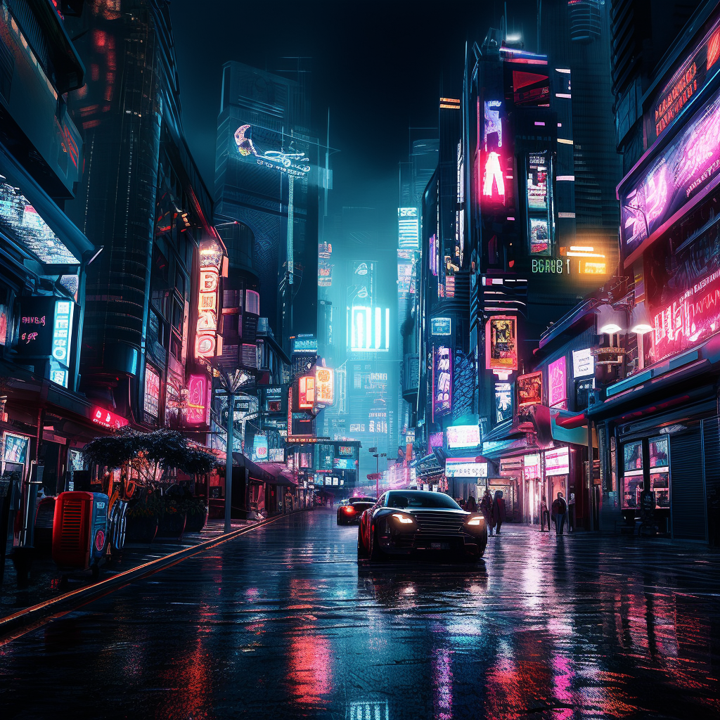 Cyberpunk screen saver artwork