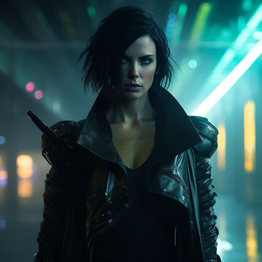 Charlize Theron as Cyberpunk Woman