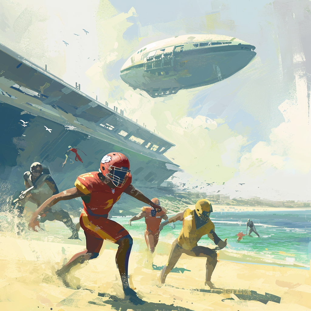 Cyberpunk American Football Beach