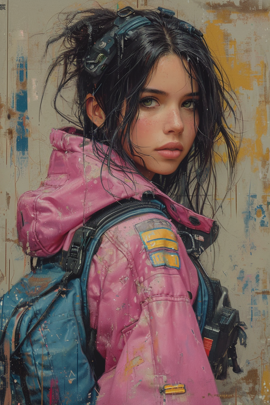 Cyberpunk 2077 Blend The Division Poster with Robot Attack