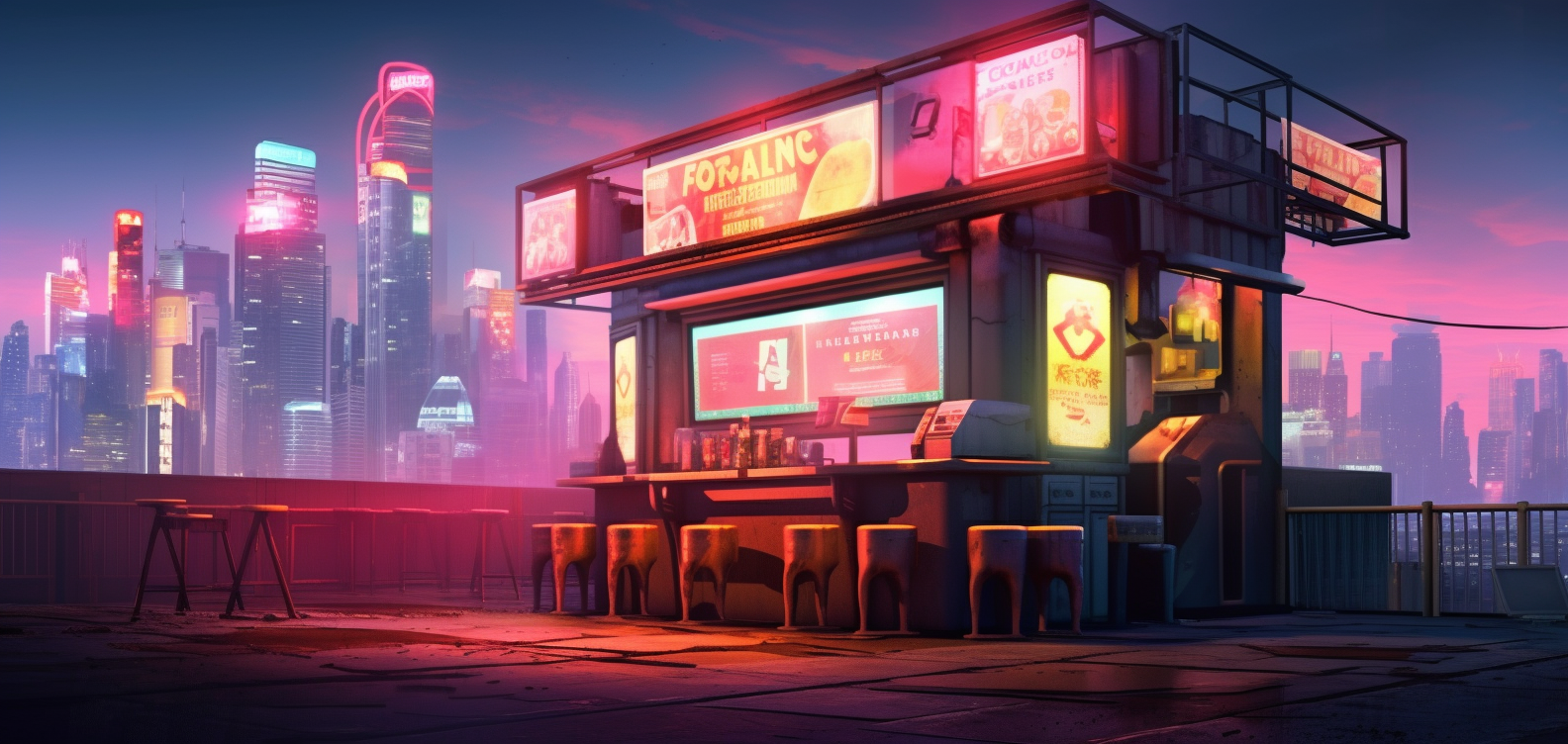 Cyberpunk City with Neon Lights