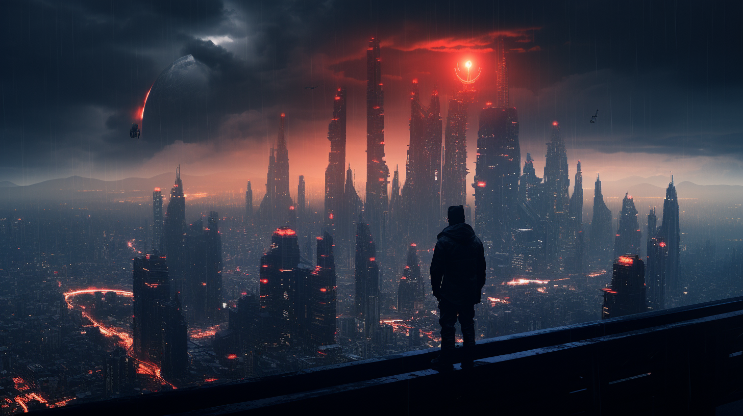 Cyberpunk dark music soundscape image