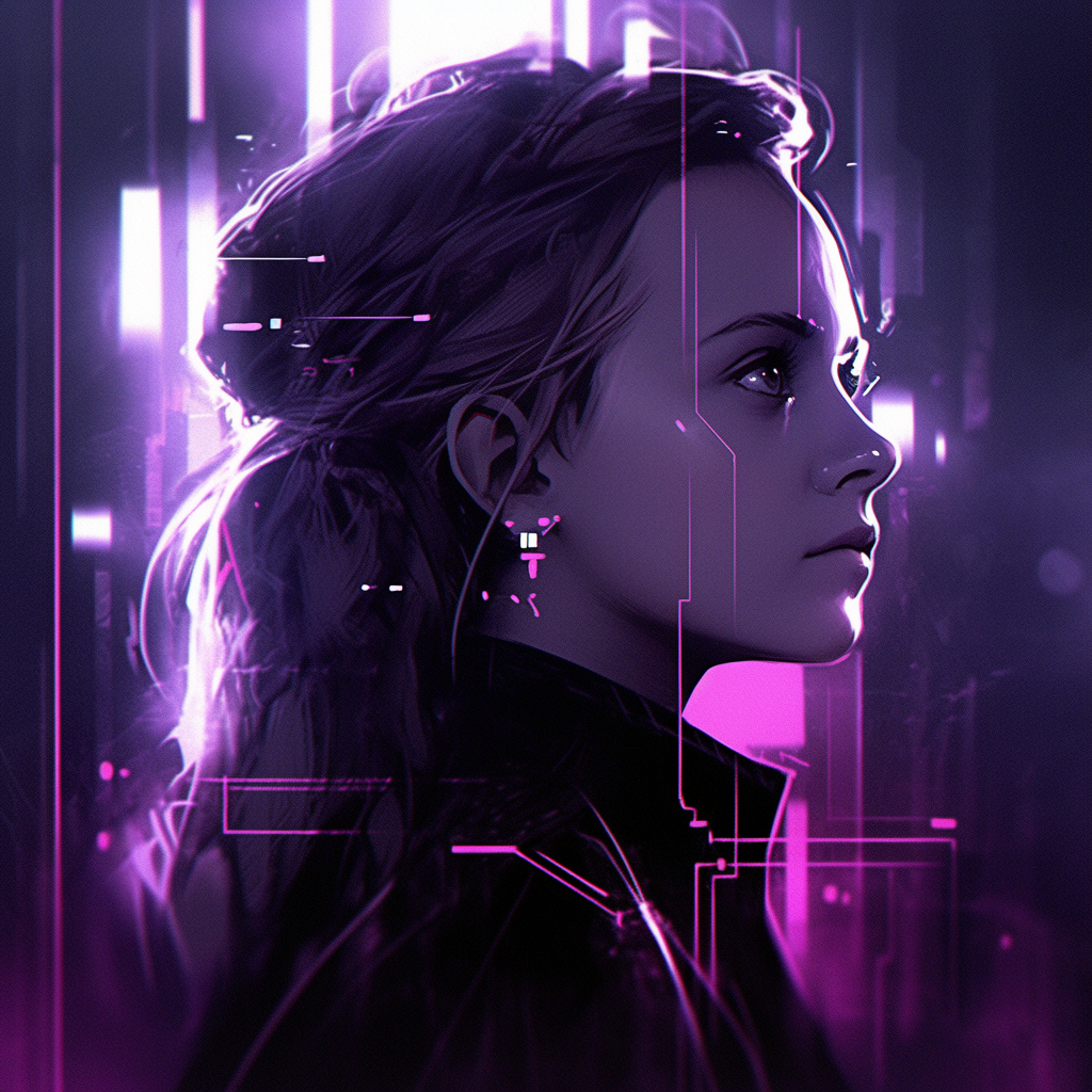 Emma Watson in Cyberpunk Neon Lights