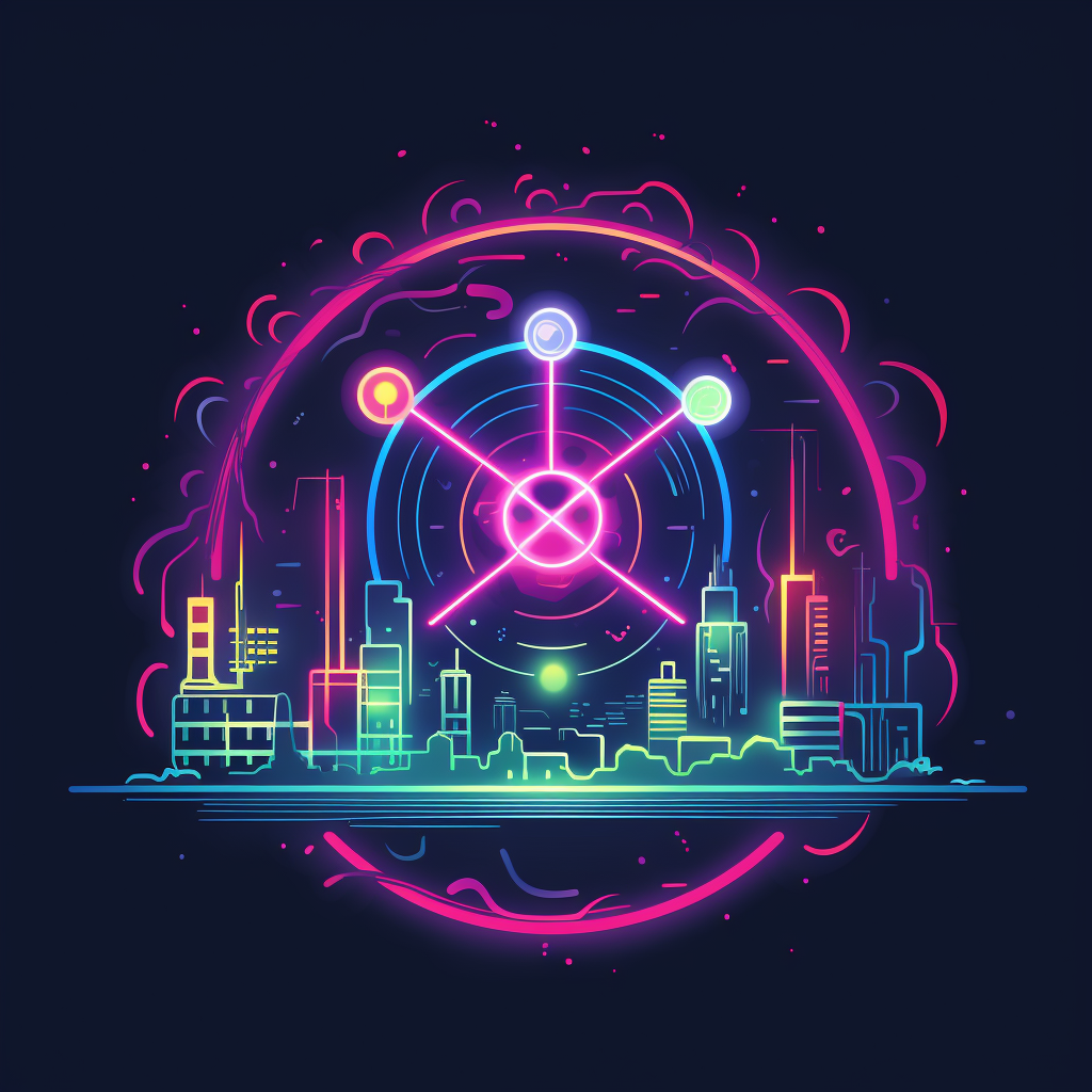 Cyberpunk logo with neon colors