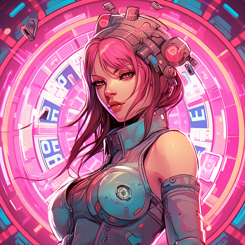 Cyberpunk roulette with illustrated style