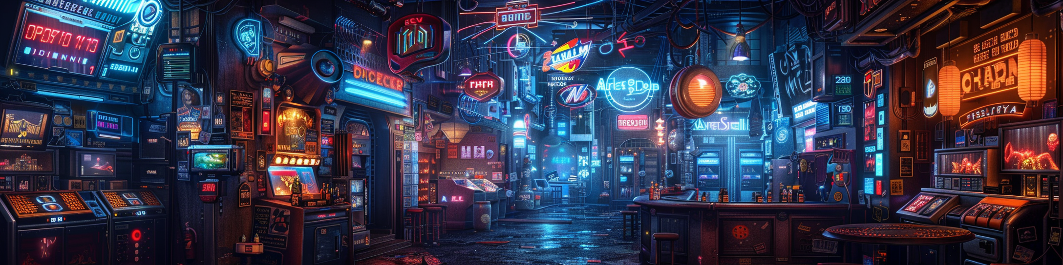 Cyberpunk Occult Shop Interior Art