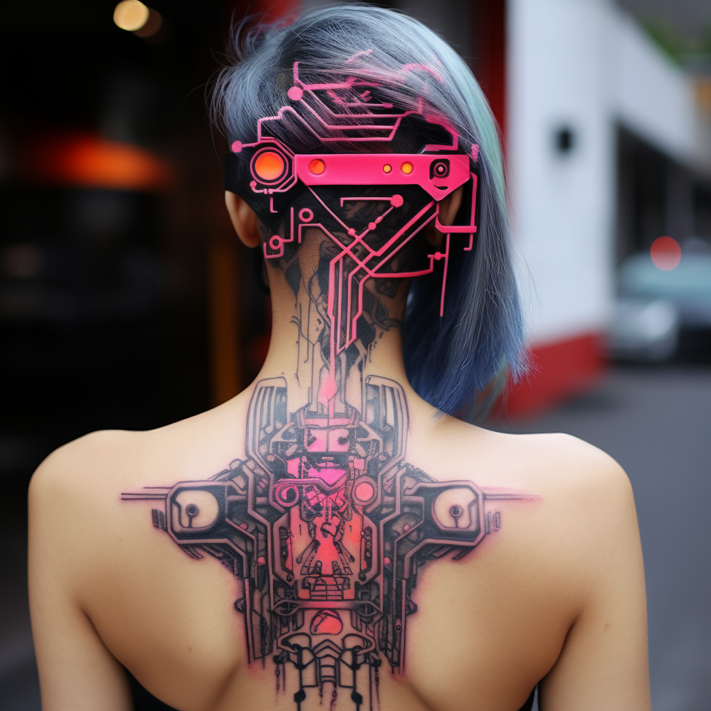 Cyberpunk tattoo showcasing raw style