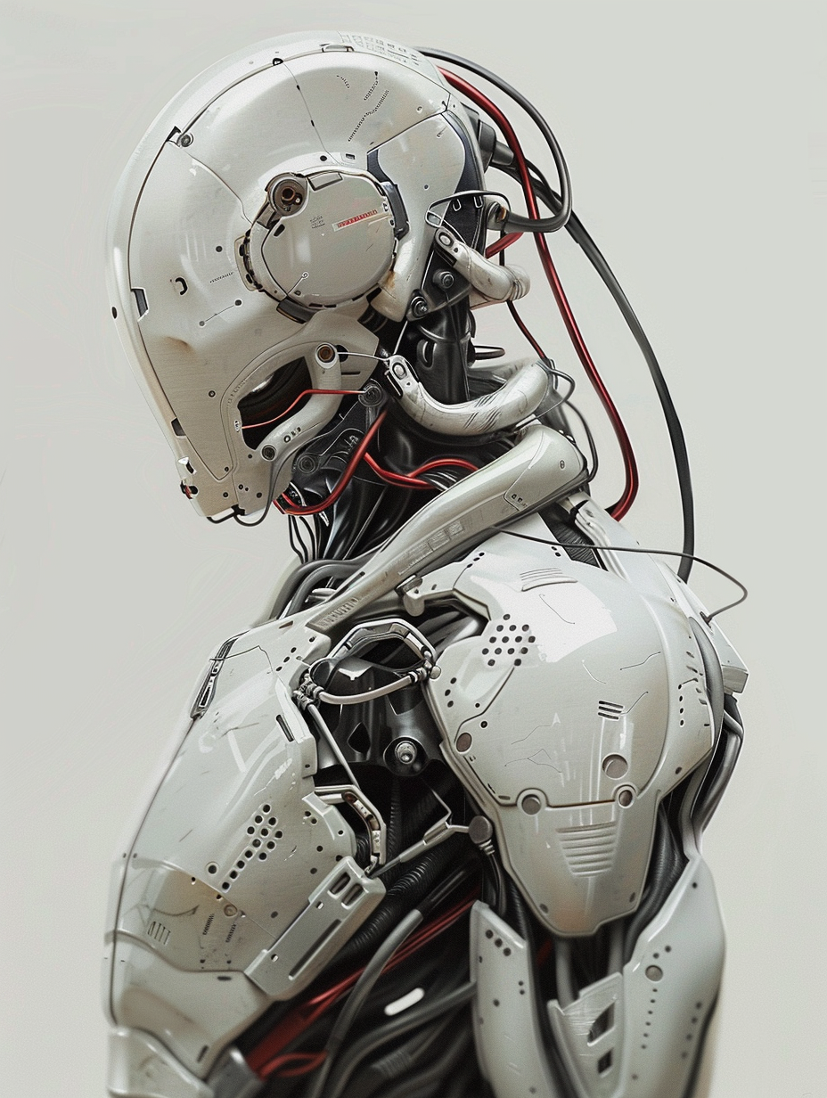 Intricate Cyborg Character Design Future Tech