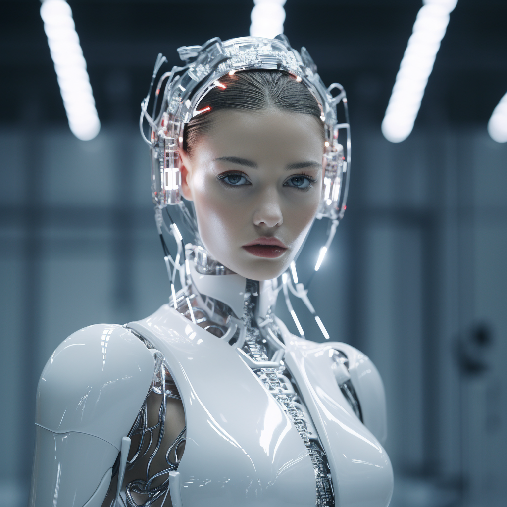 Stunning Cyborg Fashion Show on Ultrafuturistic Runway