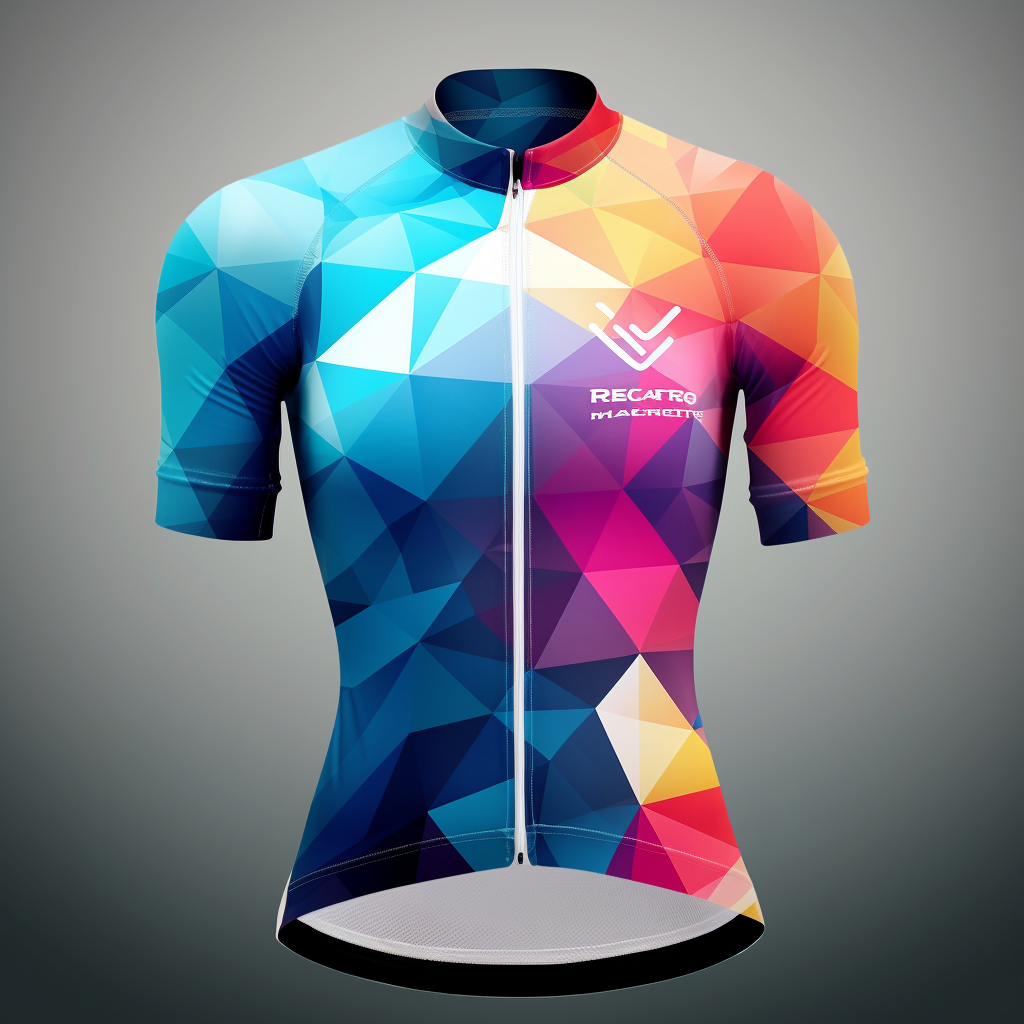 Stylish Cycling Jersey with Cubic Design