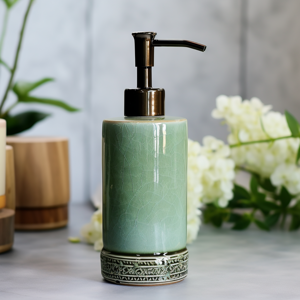 Cylinder Ceramic Soap Dispenser in 2 Colors