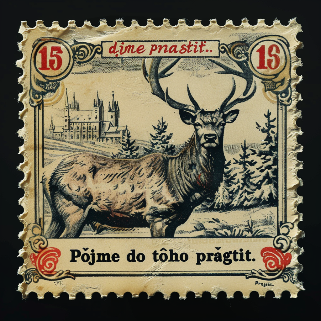 Old Czech stamp with text