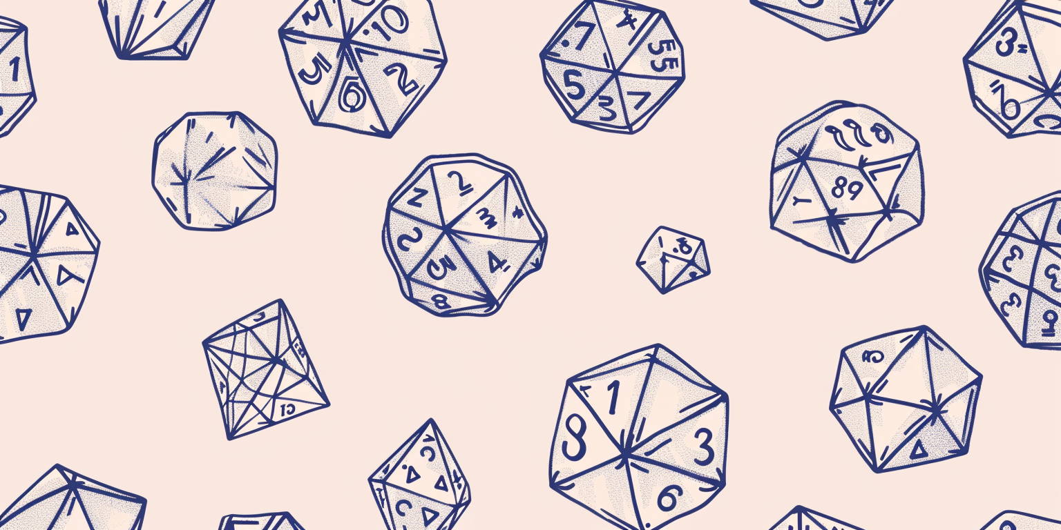 D20 dice minimal pattern aesthetic