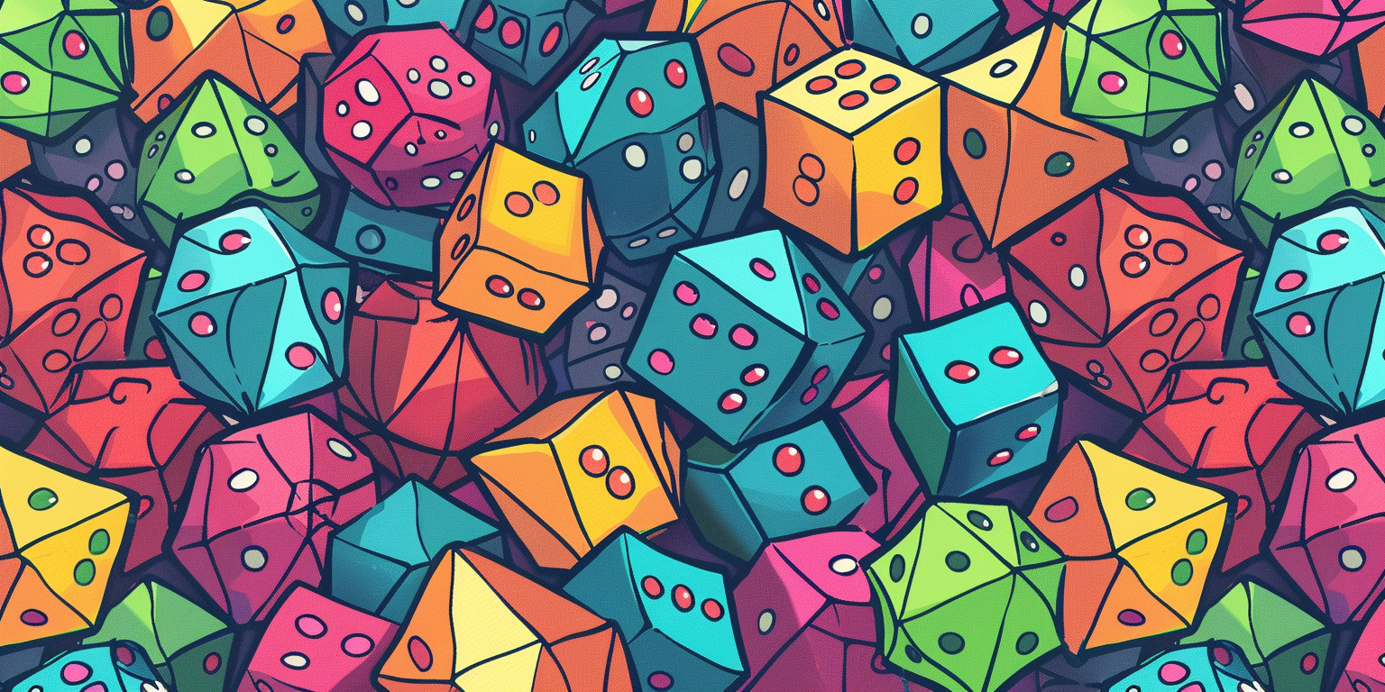 Vibrant d20 Dice Pattern Illustration