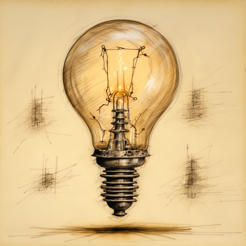 Da Vinci light bulb sketch