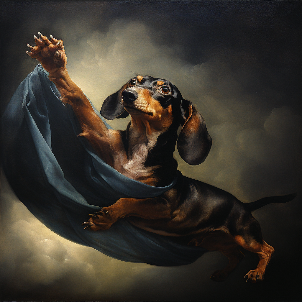 Dachshund Creation of Adam by Francis Bacon