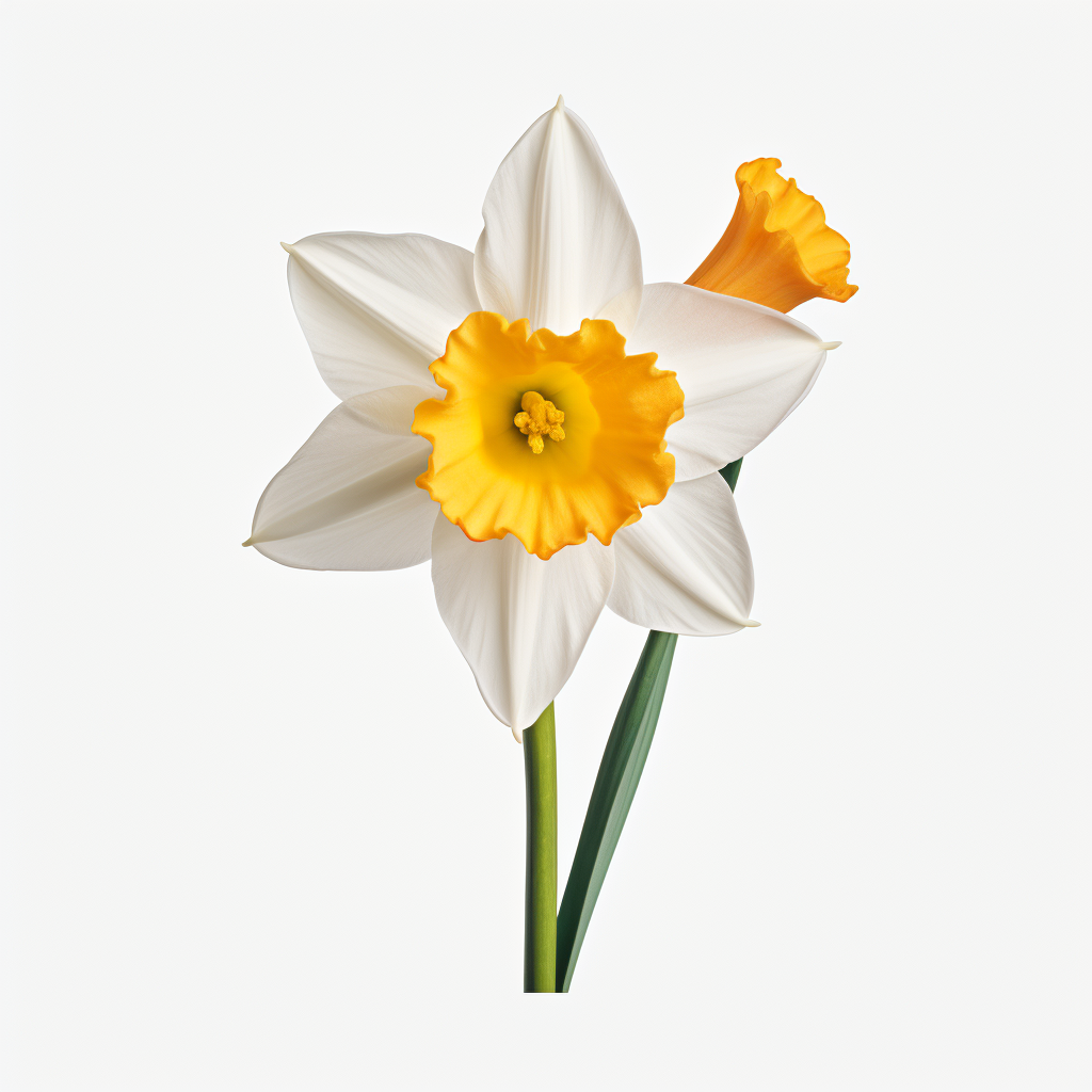 Beautiful daffodil on white background