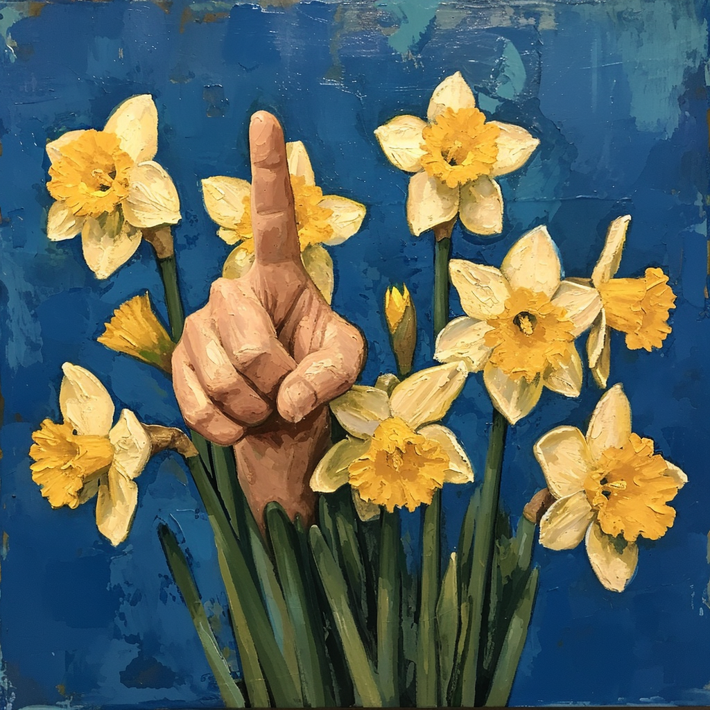 Daffodils giving middle finger