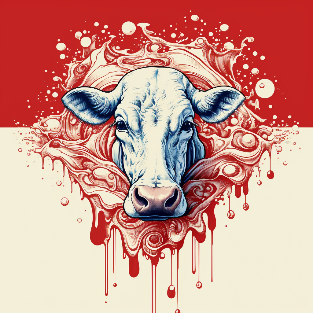 Logo design with dairy and red ink