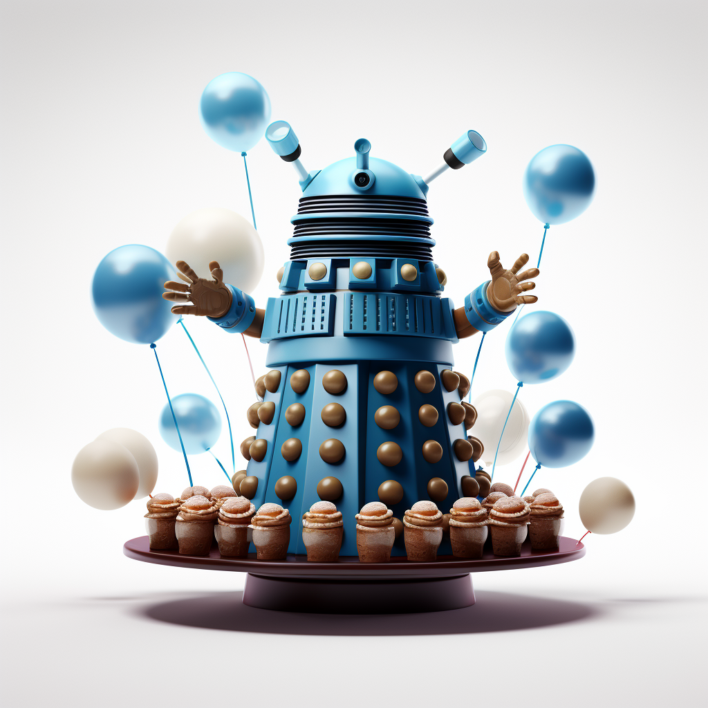 Dalek celebrating birthday clipart