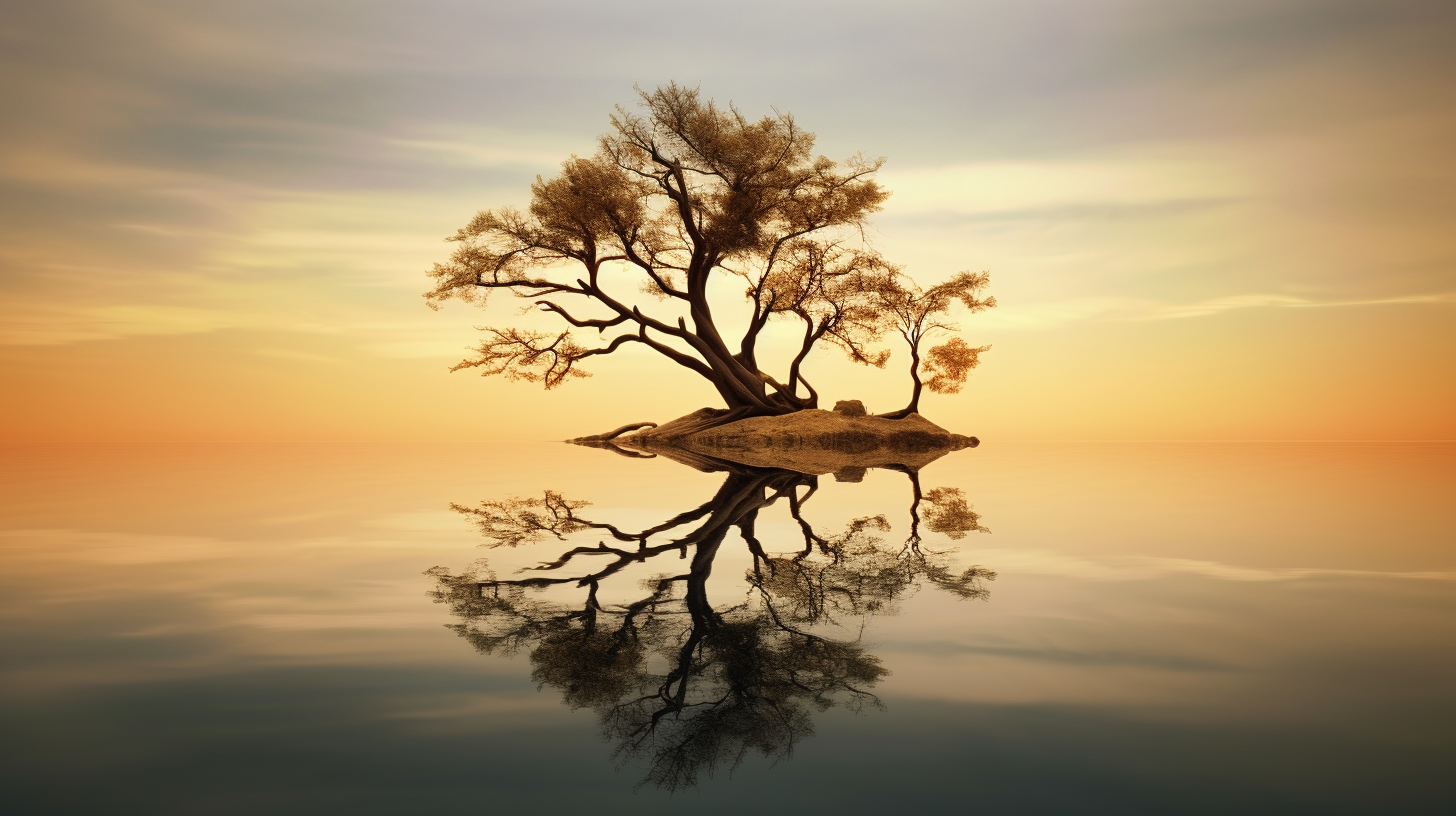 Tree with Reflection in Water