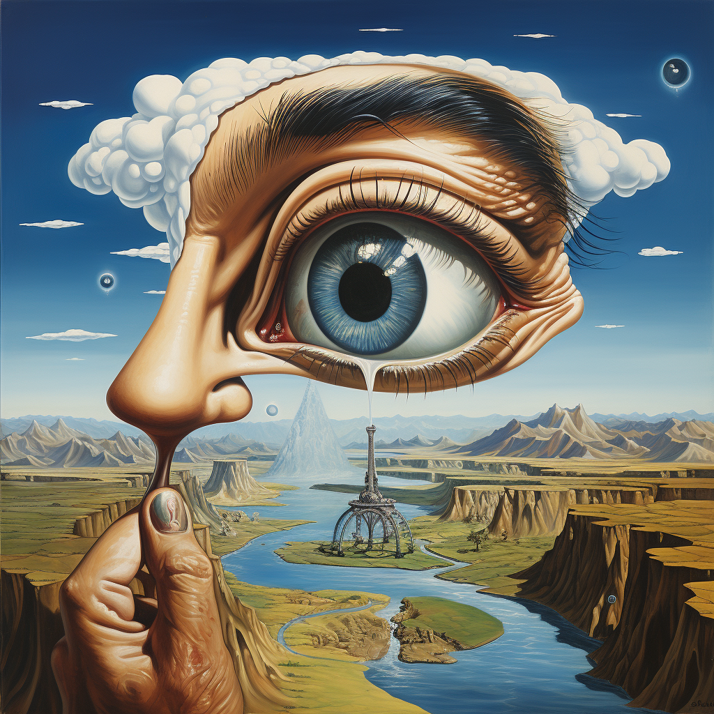 Salvador Dali's surreal eye and eyebrow painting