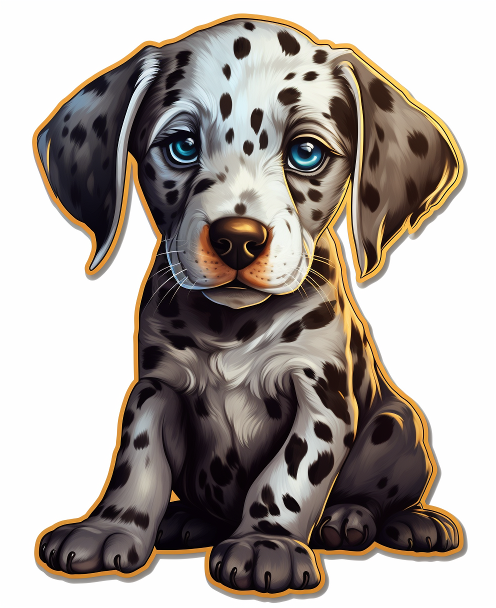 Dalmatian puppy with gold mandala design