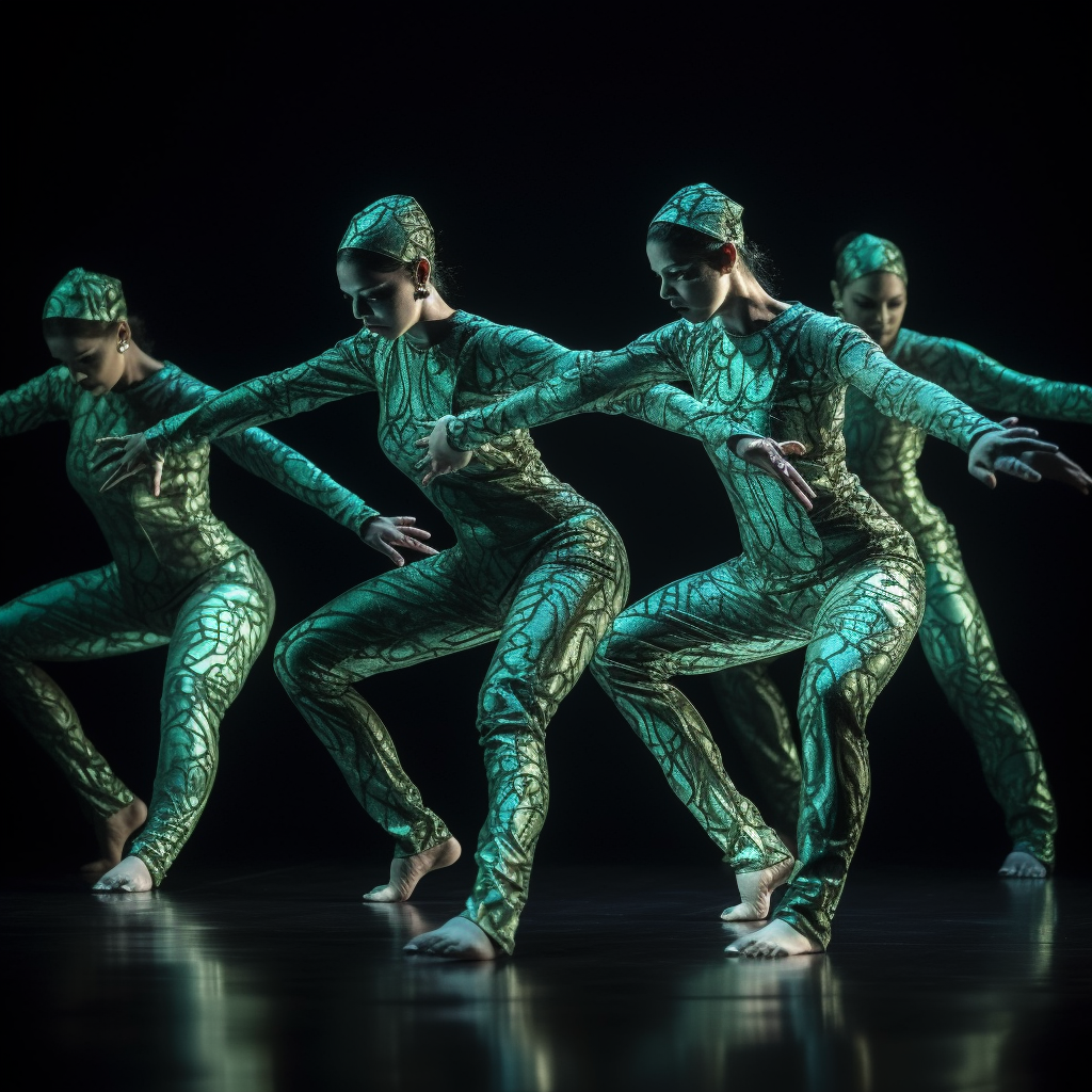 Dancers in Motion Capture Suits performing Bharatanatyam