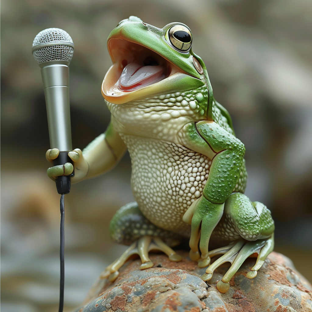 Dancing frog seeking stardom