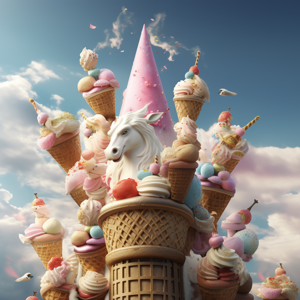 Adorable dancing ice cream cones with crowns