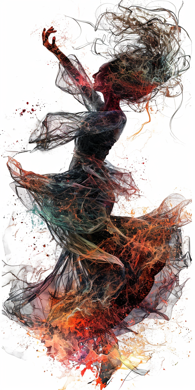 Woman Dancing Flowing Dress Clipart