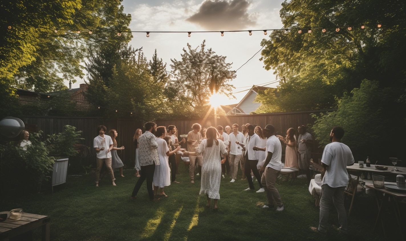 Group of people dancing joyfully