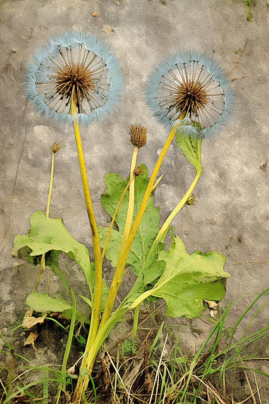 Dandelion sketch in vintage botanical style