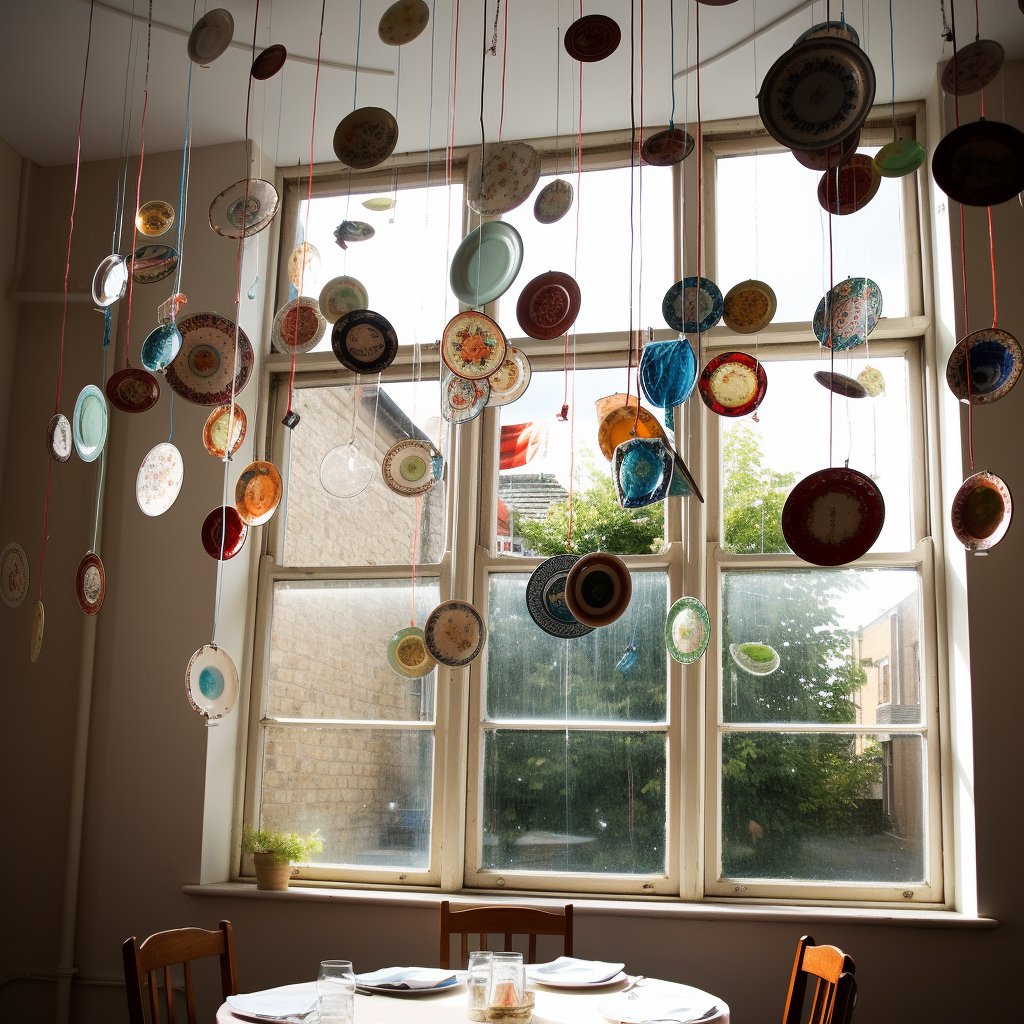 Plates dangling in British home